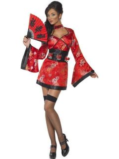Ladies Fancy Dress Sexy Fever Vodka Geisha Girl Costume FREE POSTAGE