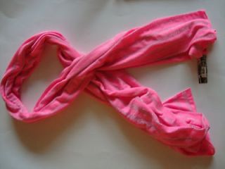 Victorias Secret Scarf wrap shimmer neon pink silver thread
