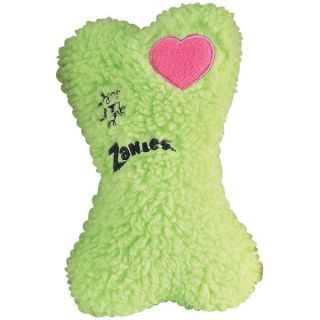 Zanies Plush Squeaky Pet Toys Embroidered Heart Berber Bones Dog Toy