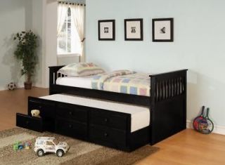 New La Salle Twin Black Daybed with Trundle and Storage