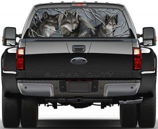 Wolves in Woods. Winter Rear Window Graphic Decal Sticker Tint Truck