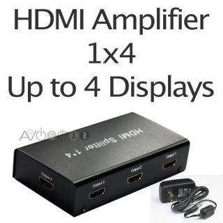HDMI 1 x 4 Distribution Amplifier Splitter 1 Input / up to 4 Outputs
