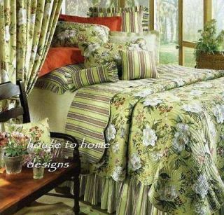 CHIC COLONIAL WHITE MAGNOLIA DRAGONFLY QUILT FULL QUEEN