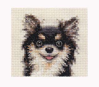 Haired CHIHUAHUA dog, puppy ~Complete cross stitch kit + all materials