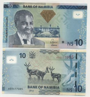 Namibia 10 Dollars ND 2012 Pick New UNC