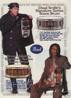 Omar Hakim Chad Smith Photos Signature Series Snare Drums Original Ad