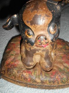 Newly listed Antique FIDO Puppy Dog ON PILLOW STILL BANK / DOOR STOP