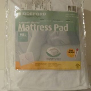 BIDDEFORD AUTOMATIC HEATED MATTRESS PAD QUEEN OR FULL SIZE COLOR WHITE