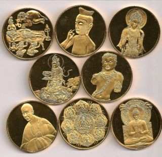 Buddha Medals set of 8, by Franklin Mint for Japan