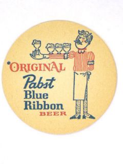 1965 Original Pabst Blue Ribbon Bartender sign go with coaster 3.5