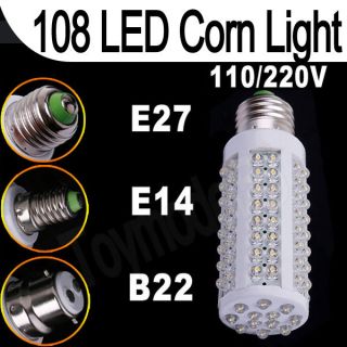 /E27 110V/220V Warm/Pure White 5/7W 108 /38 LED Corn Light Bulb Lamp