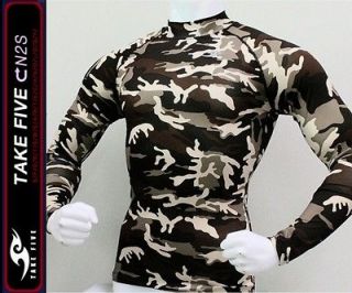 CAMO Compression Base Layer Tops Tight Sports Fitness Yoga Long