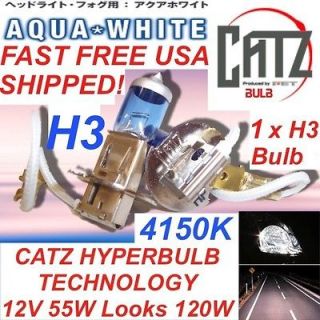 single CATZ FET H3 AQUA WHITE Halogen Fog Light Bulb JDM Made in