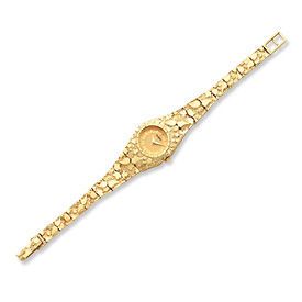 New 10k Yellow Gold Ladies Champagne Dial Nugget 7 Watch