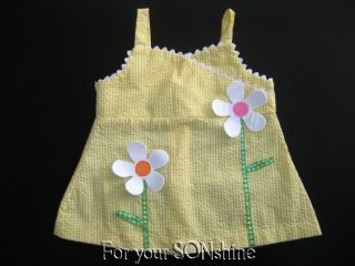 Easter sun dress girl 3T Funtasia too boutique Yellow gingham 3D