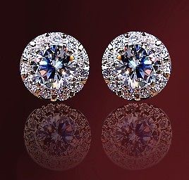 925 STERLING SILVER 2ct ROUND CUT SWAROVSKI STONES EARRINGS + GIFT BOX