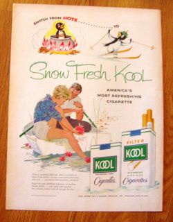 1958 Kool Cigarettes Ad Couple Boating