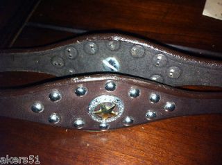 STIRRUP HOBBLES BLACK LEATHER TEXAS STARS AND STUDS AMISH MADE