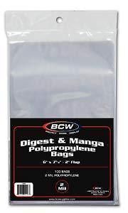 100 BCW Manga or Readers Digest Poly Bags