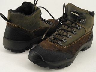 Mens boots brown green leather Zamberlan 9 M mountaineering hiking