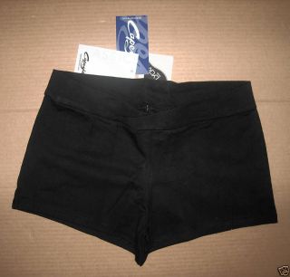 NWT Capezio Boy Cut Shorts Black V front Cotton Lycra
