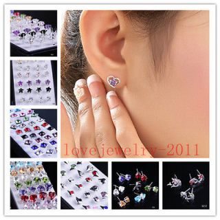 Sensitive Crystal 925 Sterling Silver Ear Stud Womens Earrings