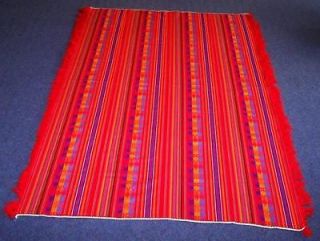 NEW RED SOUTH AMERICA TABLE CLOTH THROW FROM OTAVALO ECUADOR HANDMADE