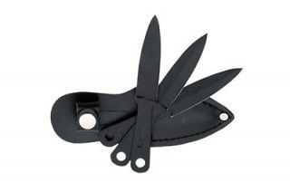 BRAND NEW IN BOX BLACK FINISH THROWING KNIFE SET WITH SHEATH 4 1/2