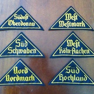 Lot of 6 German HJ triangle sleeve Shields Bevo   REPRO