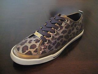 GUESS GINROE ~ Brown, Gold & Bronze Leopard Print Womens Sneakers