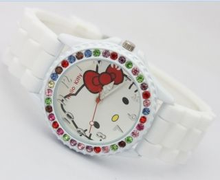 New Hellokitty Dial Jelly Candy Ice Color Diamond Silicone Rubber