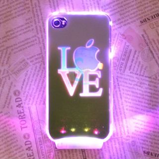 Stylish LOVE LED Color Changed Sense Flash Light Case Cover for iPhone