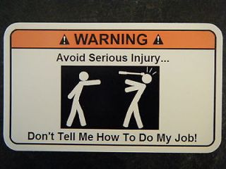 Avoid injury Tool Box Warning Sticker   Gold   Snap on Funny mac