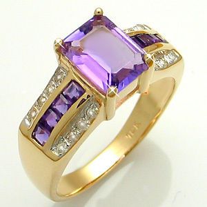 10 Jewelry Dazzling Mans Amethyst 10KT yellow Gold Filled Ring Gift