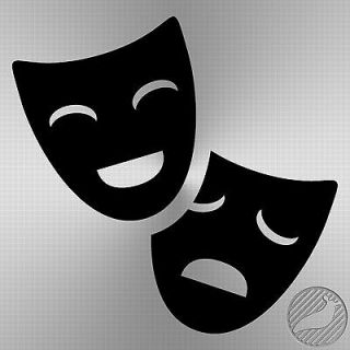 Comedy and Tragedy Drama Masks vinyl decal sticker   5 x 5 0277