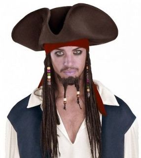PIRATES OF THE CARIBBEAN   CAPTAIN JACK SPARROW HAT WITH BRAIDS ADULT