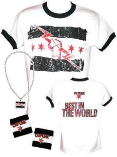 CM Punk Best In The World Kids Costume Pendant Wristbands T shirt Boys