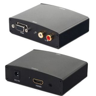 VGA Video + L/R RCA Audio to HDMI Converter Adapter   Notebook Laptop