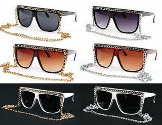 Snooki Lady Gaga Fashion Sunglasses with Gold Silver Chain P1338