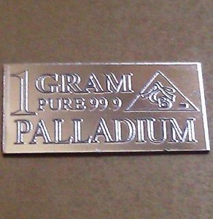 Palladium 99.9 Pure 1 GRAM Precious Metal ACB Very Rare Bullion PD Bar