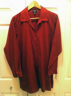 Eileen Fisher Dark red Cotton tunic button down Long sleeve shirt S