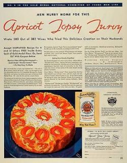 1933 Ad Washburn Crosby Gold Medal Flour Apricot Topsy Turvy Cake