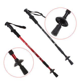 Retractable AntiShock Walking Stick Pole with Compass Hiking Trekking