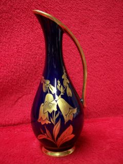Royal Porzellan Bavaria KPM Germany Handarbeit Echt Cobalt Vase