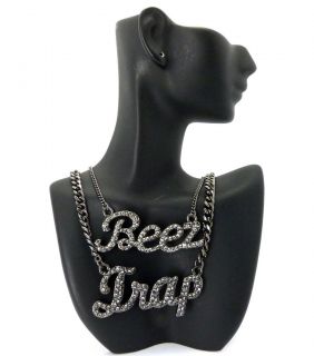 Nicki Minaj Inspired Iced Out BEEZ in the TRAP Pendant Necklace CHAIN