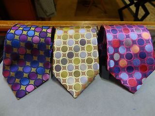 BIG KNOT SILK TIE GOLD GRAY OR PINK BLUE OR BLUE PINK GOLD POLKA DOT