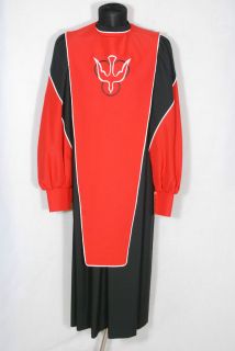 Murphy Robe black/scarlett/white choir vestments clergy pastor sz 38
