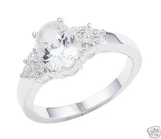 925STERLING SILVER ENGAGEMENT PROMISE RING LAB DIAMOND WOMEN LADY SZ 6