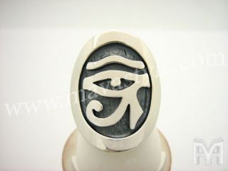 Sterling Silver Eye of Horus Ring Ra Egyptian Egypt Udjat Wedjat