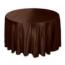Lot of 5 Pack 120 Round BROWN Shimmering Satin Tablecloth, Wedding